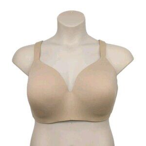 Cacique Lane Bryant 44DD Bra Beige Simply Wire Free Lightly Lined T-Shirt